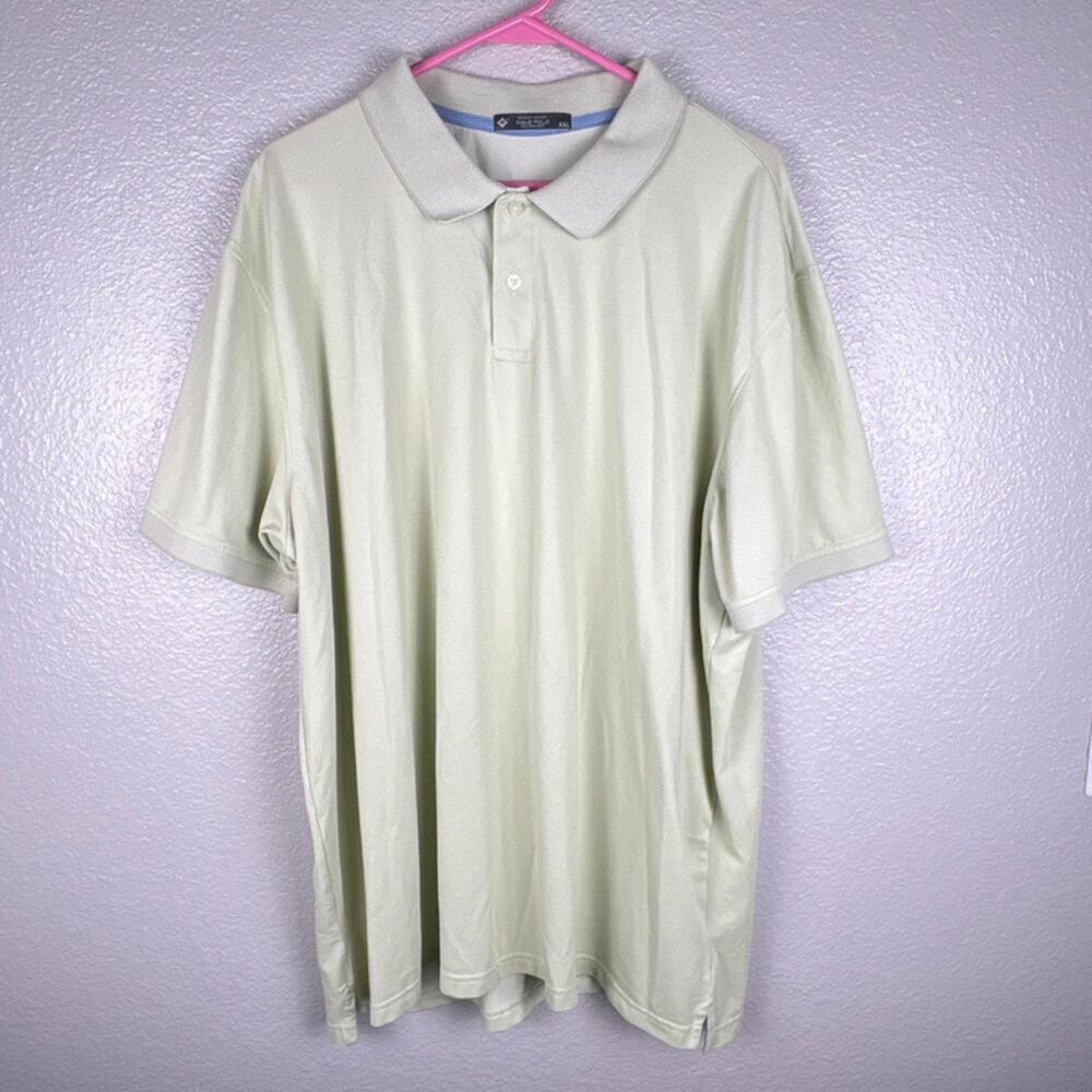 Members Mark Men’s 2XL Pique Polo Stretch Cotton Light Green Short Sleeve Shirt
